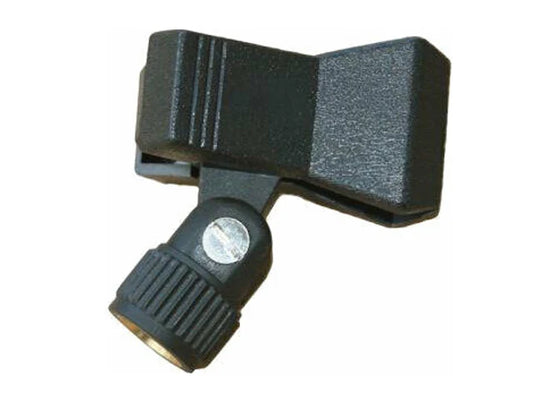 SoundKing  DE023 - Plastic Mic Clip - Spring Loaded. Used to attach a microphone to the mic stand. Also suitable for wireless mics