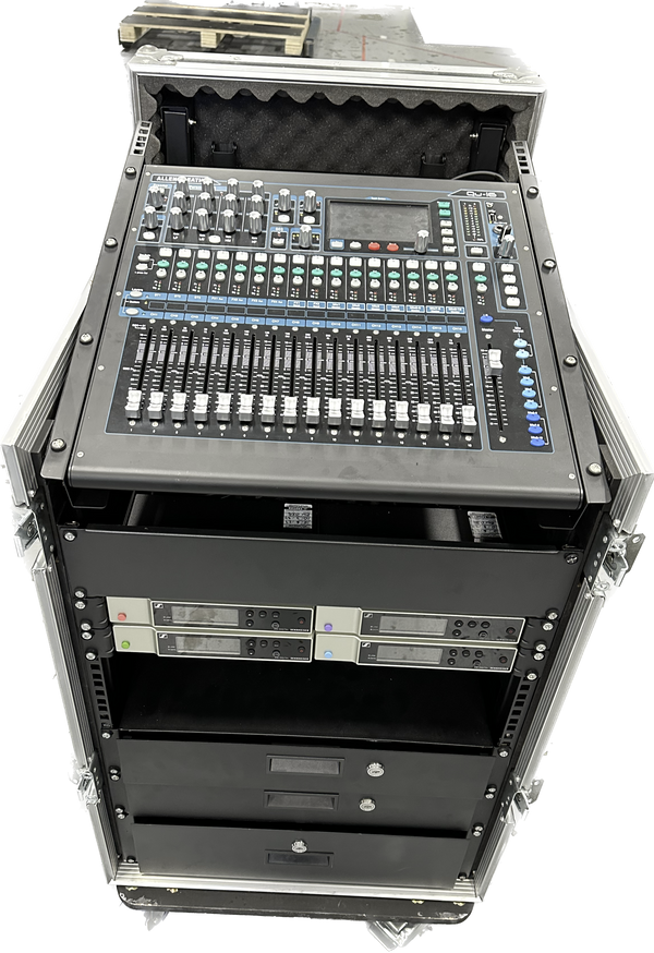 Hire QU16 Mixer Rack with 4 x Sennheiser Wireless Mic's Pro Sound