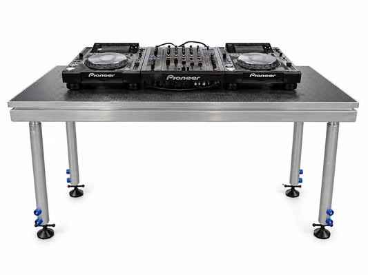 DJ TABLE  Portable stage panel 61cmx 122cm size, 60cm to 100cm high legs