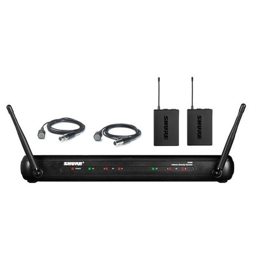 Shure SVX88 / CVL Dual Wireless Lapel Mic System J9