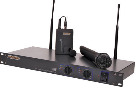 Redback C8882B • UHF Wireless Microphone System 2 Ch With Handheld & Beltpack
