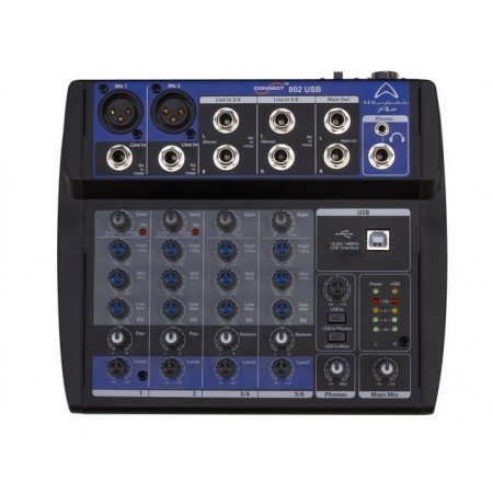 Wharfedale CONNECT802USB Connect802 Micro-Mixer With USB, 8 Inputs, 2 Outputs