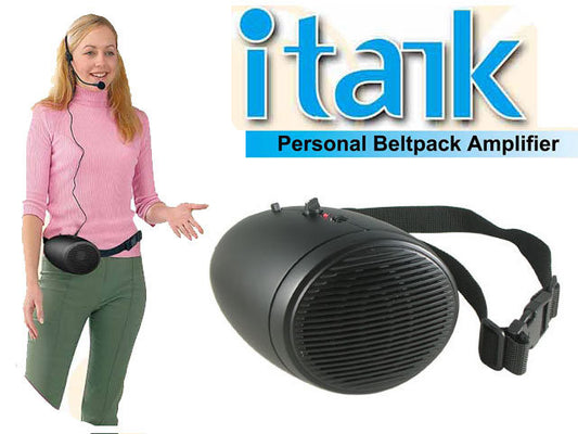 Parallel Audio I TALK PREMIUM PERSONAL PORTABLE PA (VOICE REINFORCEMENT SYSTEM) WITH CHARGER, RECHARGEABLE BATTERIES & HEAD WORN MIC, LINE INPUT, 10W OUTPUT