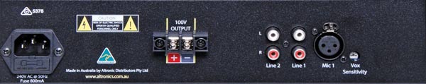 Redback A4020A • 30W 2 Input 100V Public Address (PA) Amplifier