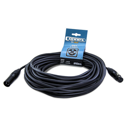 CONNEX DMX3P-20 3 Pin 110ohm Black DMX Lighting Cable 20m