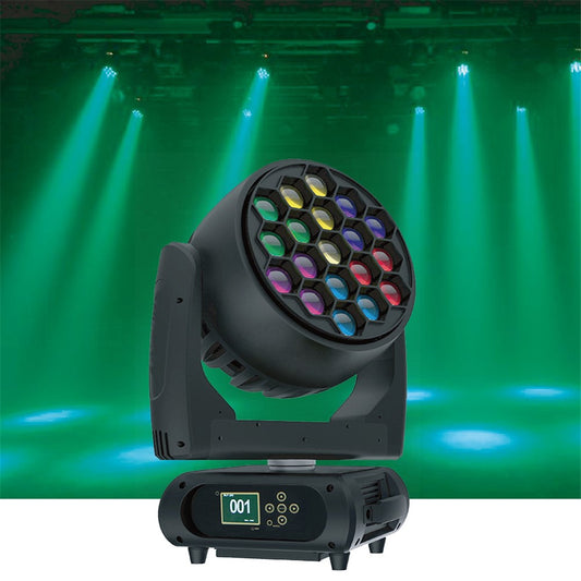 Hire -Event Lighting M19W40RGBW LED Pixel Control Moving Head Zoom Wash 19 x 40W RGBW