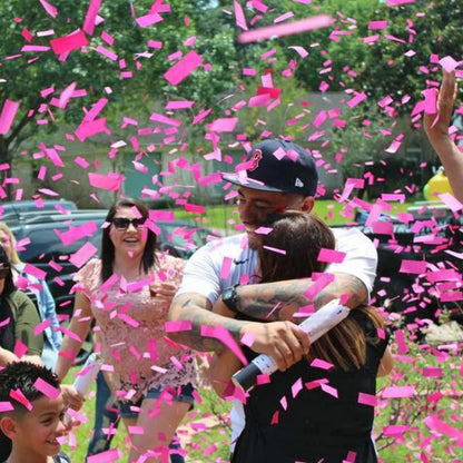 Pink (concealed colour) Confetti cannon launcher/popper -Gender Reveal