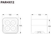 Event Lighting PAR4X12B - Battery Parcan with Wireless DMX & Wifi