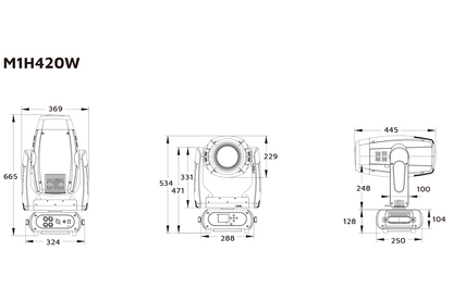 Event Lighting M1H420W - 420W LED Hybrid Moving Head with CMY, CTO and Zoom