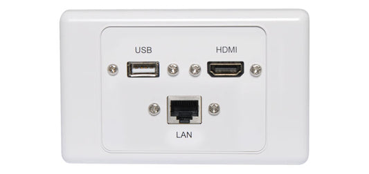 P5974 • RJ45 Cat6, USB Type A & HDMI Fly Lead Wallplate