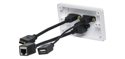 P5974 • RJ45 Cat6, USB Type A & HDMI Fly Lead Wallplate