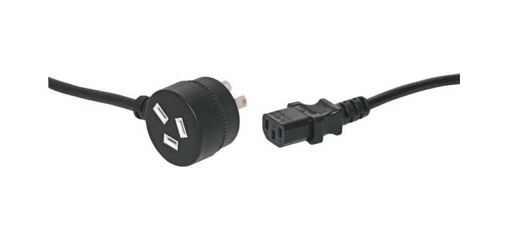Piggyback To IEC 2mtrs Black Extension Power Cable -  P8424