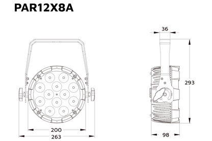 Event Lighting PAR12X8A - 12 x 8W RGBA Pro PAR