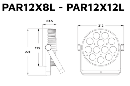 Event Lighting PAR12X12LW - 12x 12W LED RGBWAU Parcan with IR Remote (White)