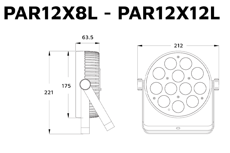 Event Lighting PAR12X12L - 12x 12W LED RGBWAU Parcan with IR Remote