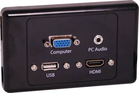 PB5959 • HDMI VGA, 3.5mm, USB Type A Black Wallplate Dual Cover Flylea ...