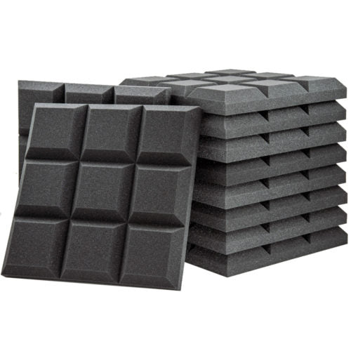 AVE ISOGRID Acoustic Foam Grid Panel 10 Pack – Charcoal