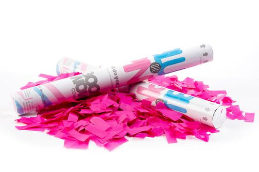 Pink (concealed colour) Confetti cannon launcher/popper -Gender Reveal