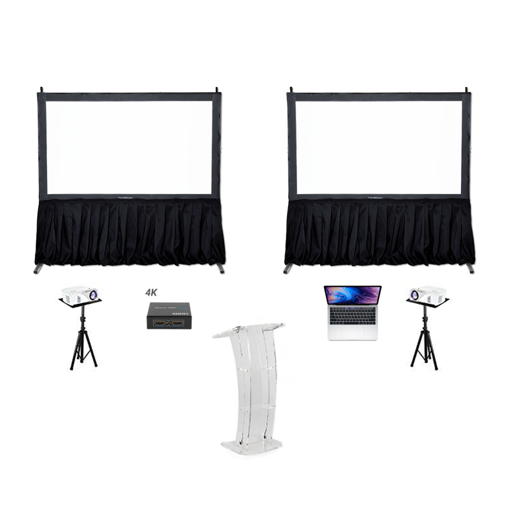 Hire - Dual Cinema Style Screens + Projectors & Lectern