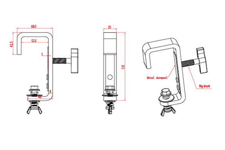 Event Lighting CLAMPG50 - Steel Hook Clamp with Truss Protector