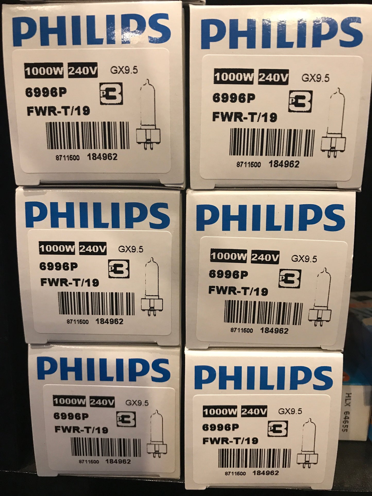 Philips Halogen Display Optic Lamp 64744 1000W T11/T19