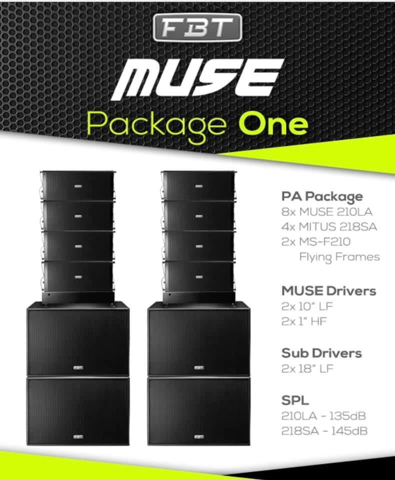Hire - FBT Ground Stacked Powered Speakers System Package One – Pro ...